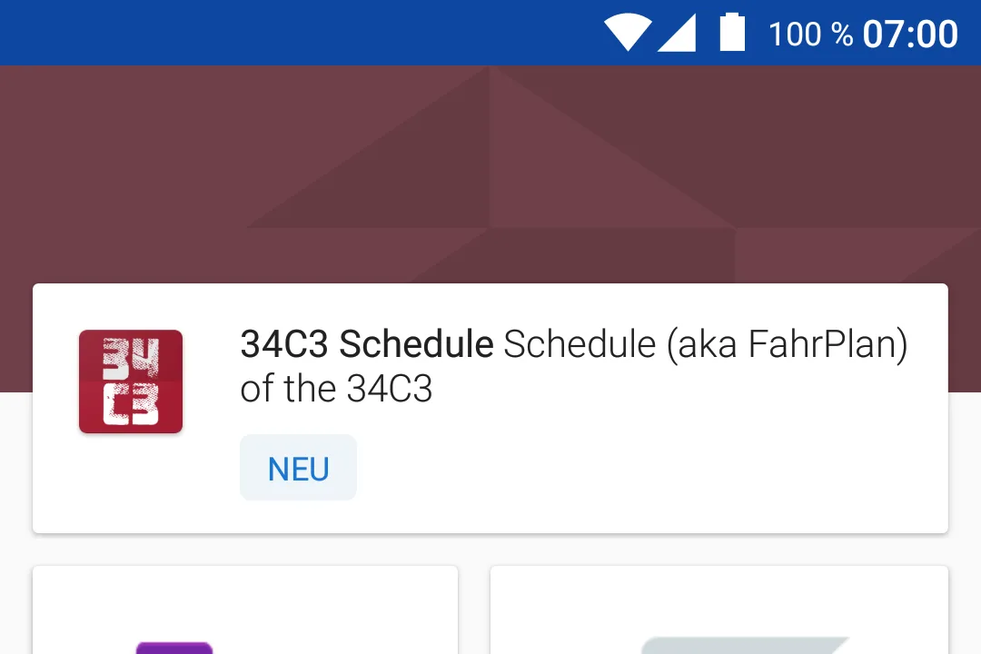 Écran principal de l'ancienne interface de F-Droid (version 1.0.2, en allemand), que la version 2.0 remplace