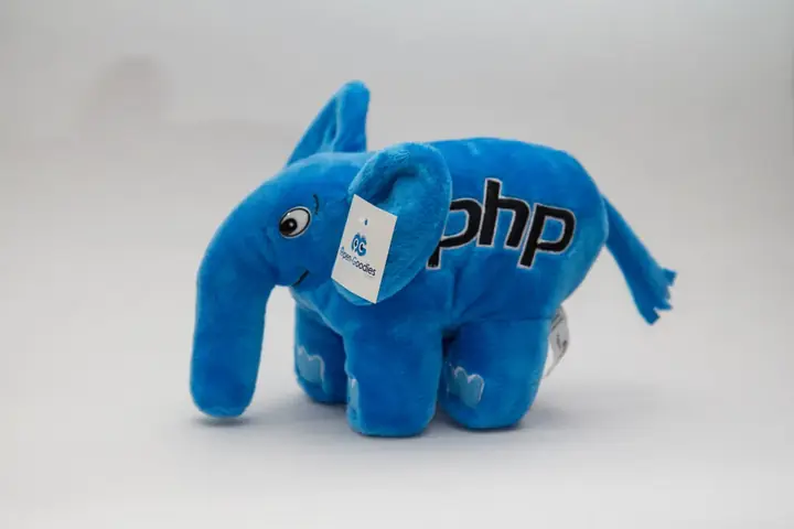 Peluche ElePHPant bleue, l'éléphant mascotte du langage PHP